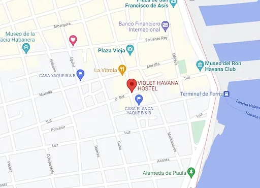 Mapa — Casa Yaque en La Habana Vieja